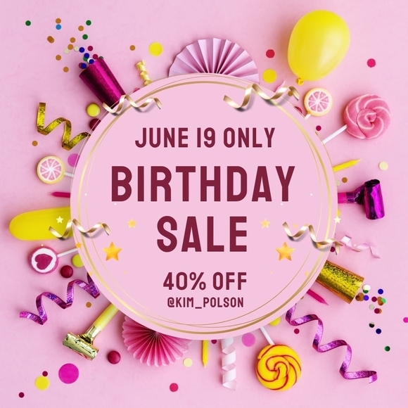 all brands Other - Birthday Sale Poster with Pink and Yellow Accents